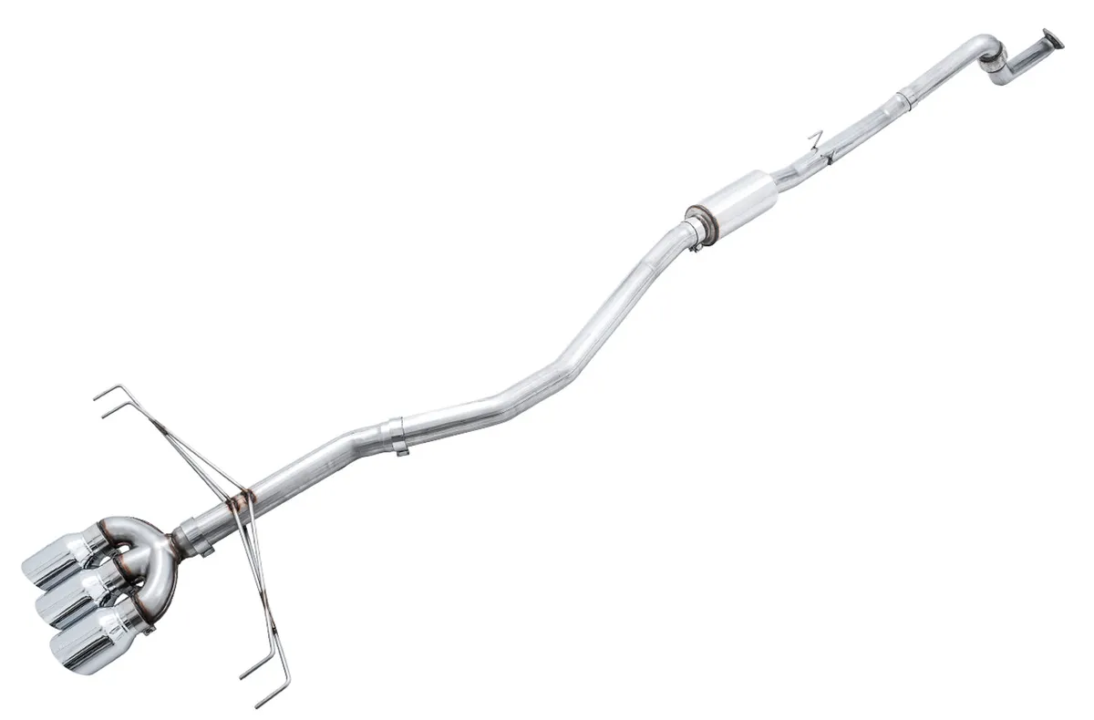 AWE Track Edition Exhaust for FK8 Civic Type R (includes Front Pipe) - Triple Chrome Silver Tips product image