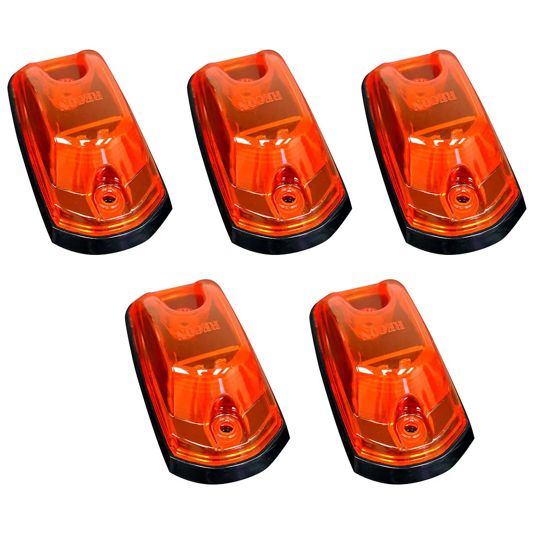 Ford 17-23 Superduty 5-Piece Set Clear Cab Roof Light Lens With 2-Way Forward Rear Facing White Ultra High-Power Leds - Attn This Cab Light Set is For a Fresh Install on a Truck That Did Not Come With OEM Cab Roof Lights no Square Hole Required - on product image