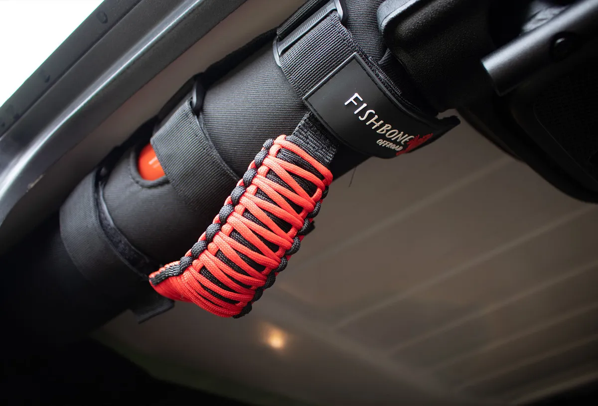 Fishbone Offroad FB55280 Red Paracord Grab Handles w/ Three Straps FB55280 product image