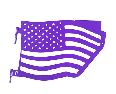 Steinjager Steinjäger Doors Wrangler JK 2007-2018 Trail, American Flag Design Rear Sinbad Purple