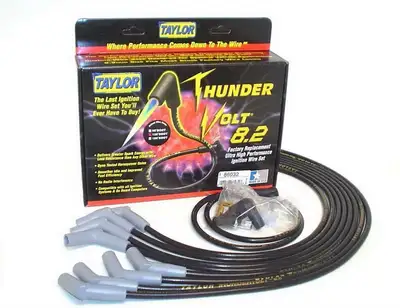 Taylor Cable Taylor Cable Chevy Big Block Race Fit 8.2mm Thundervolt Spark Plug Wire Set with Over Valve Cover HEI Fitment - Black - 135° Spark Plug Boot Angle - 86032