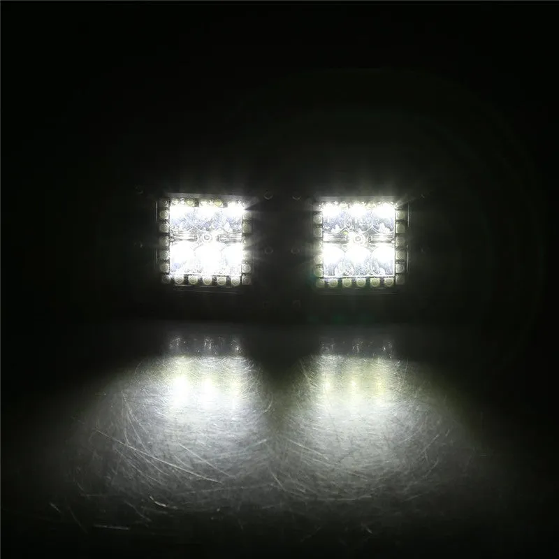"3"" 18W Square LED Pods Work Light Bars with RGB Halo for Off-road Truck" product image