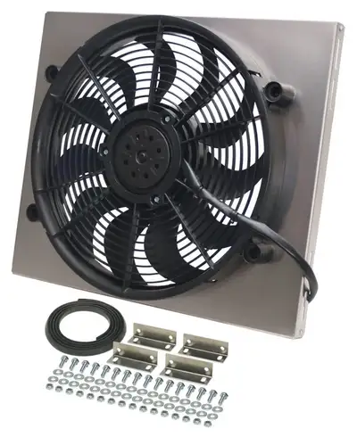 Derale Derale 16821 Powerpack - High Output Single 17 Electric RAD Fan/Aluminum Shroud Kit