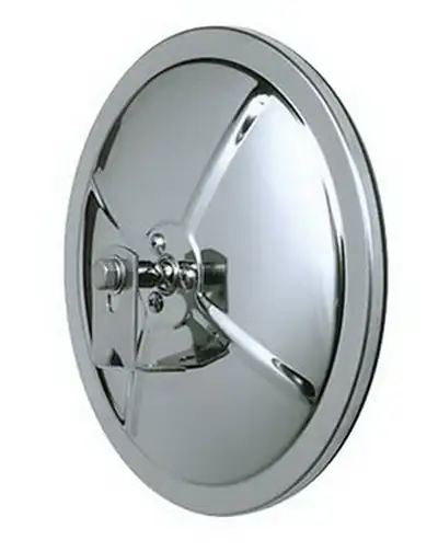 CIPA Convex Mirror Full Size; Round; 8.5 in.; Incl. L Bracket; Stainless Steel; Off Set Mount; Left Or Right;