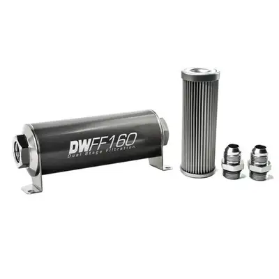 DeatschWerks 10AN, 10 micron, 160mm In-line fuel filter kit