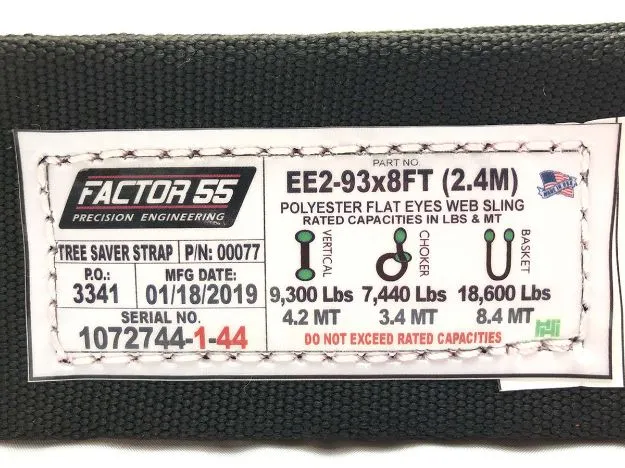 Factor 55 8ft x 3in Tree Saver Strap - 18,600lb Max Capacity product image