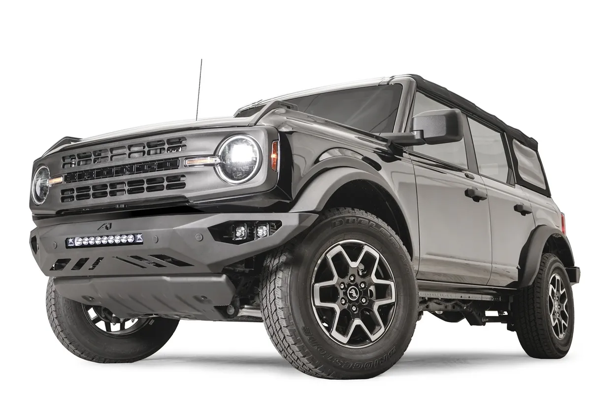 Vengeance Front Bumper; w/No Guard; 2 Stage Matte Black Powder Coat; product image