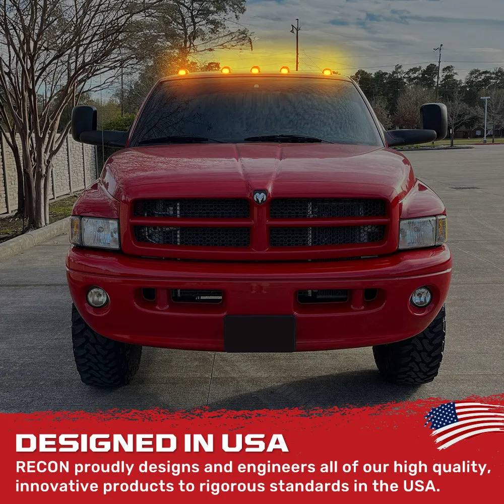 9902 RAM Cab Roof Lights Smoke Lens Black Base Amber LED Bulbs W/Out Wiring (5pc) product image