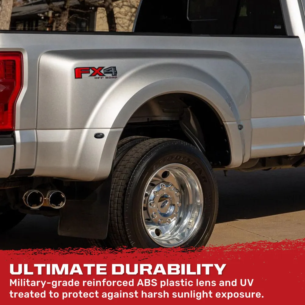 11c F350/F450 Dually Fender Lenses (4 Pcset) White Lights Clear Lens W/Chrome t product image