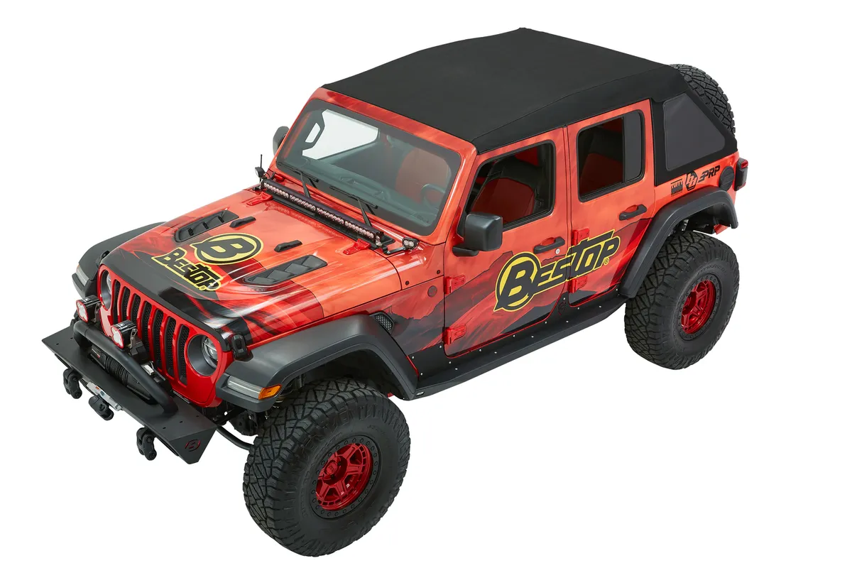 Trektop Ultra Slantback Soft Top For Jeep 2018-Current Wrangler JL 4 Door Black Bestop product image