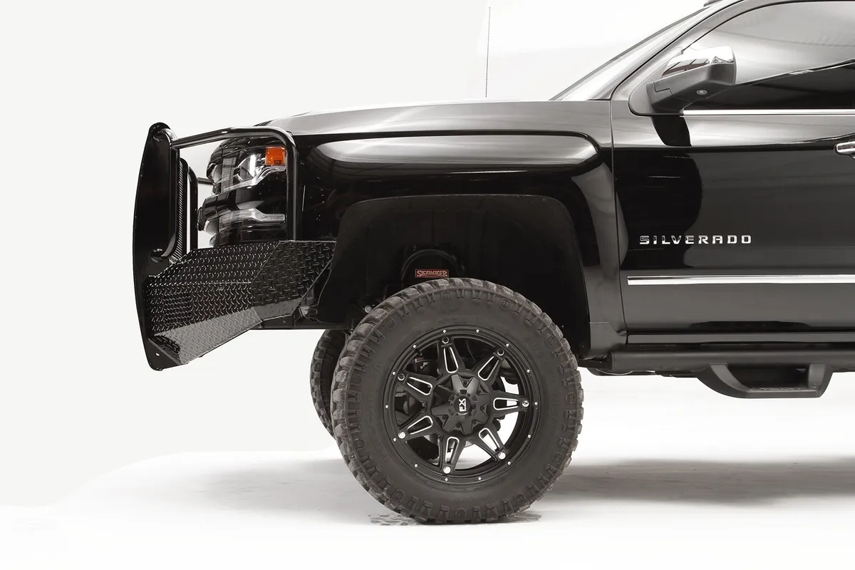 Black Steel Front Bumper; 2 Stage Black Powder Coated; w/Full Guard; product image