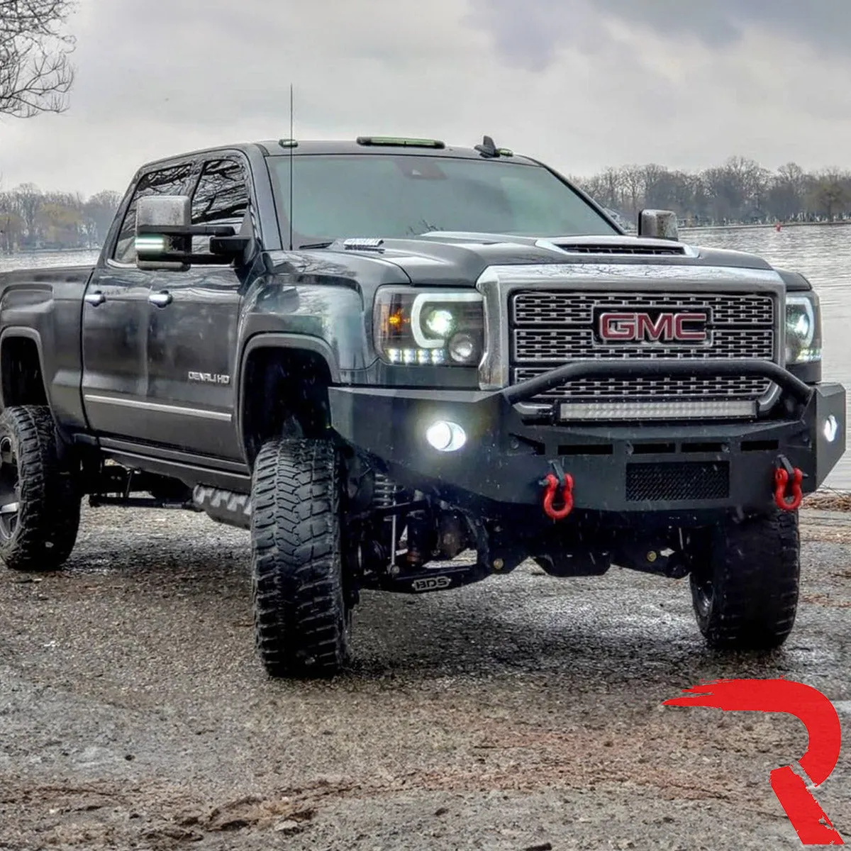 Gmc Sierra 3500 15-19 Dually Projector Headlights w Oled Amber Drls & Scanning Oled Amber Turn Signals in Smoked/Black product image