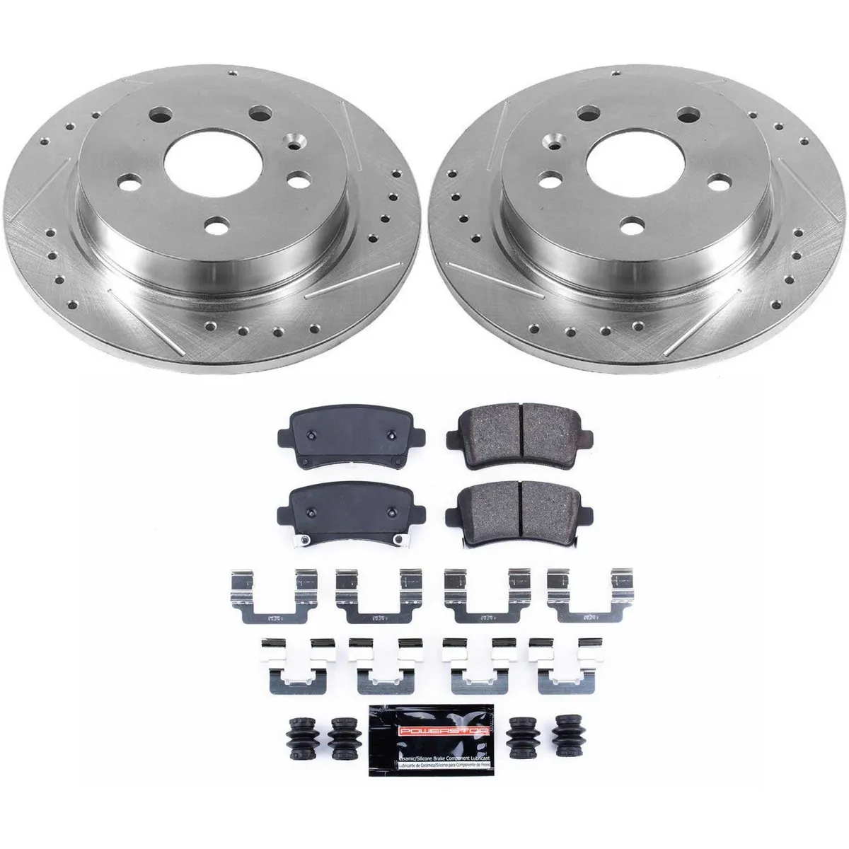 Z23 Evolution Sport Upgrade Kit: Drilled/Slotted Rotors; Carbon-Fiber Ceramic Pads W/Hardware product image