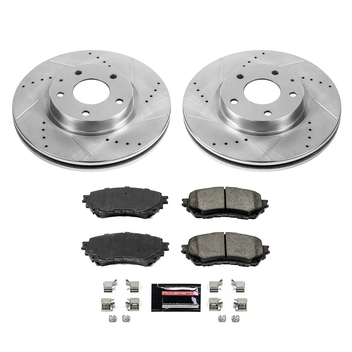 Z23 Evolution Sport Upgrade Kit: Drilled/Slotted Rotors; Carbon-Fiber Ceramic Pads W/Hardware product image