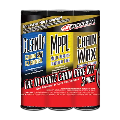 Maxima Chain Wax Ultimate Care Combo Kit Chain Cleaner/Penetrant Lube/Chain Wax 3pac