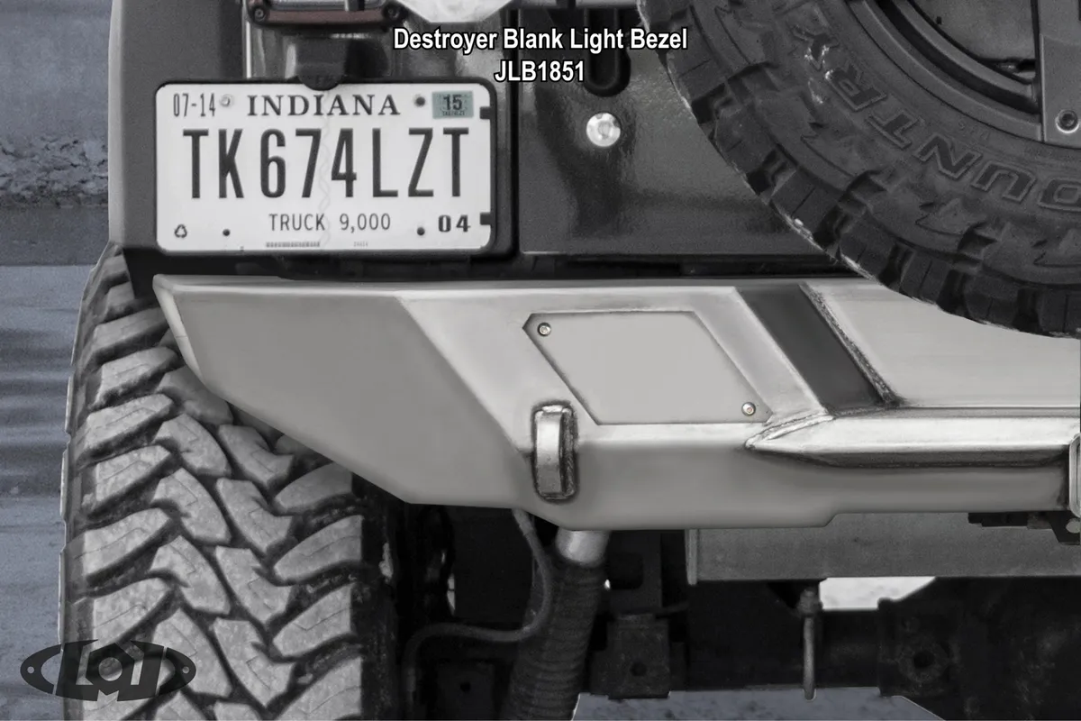 LOD Destroyer Rear Light Bezel Options, No lights Black Powder Coated - JL product image
