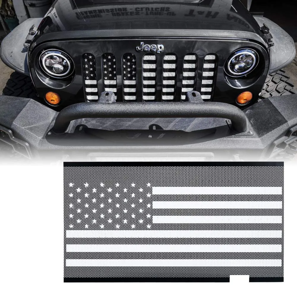 Jeep Grille Insert with American Flag For 2007-2018 Jeep Wrangler JK product image