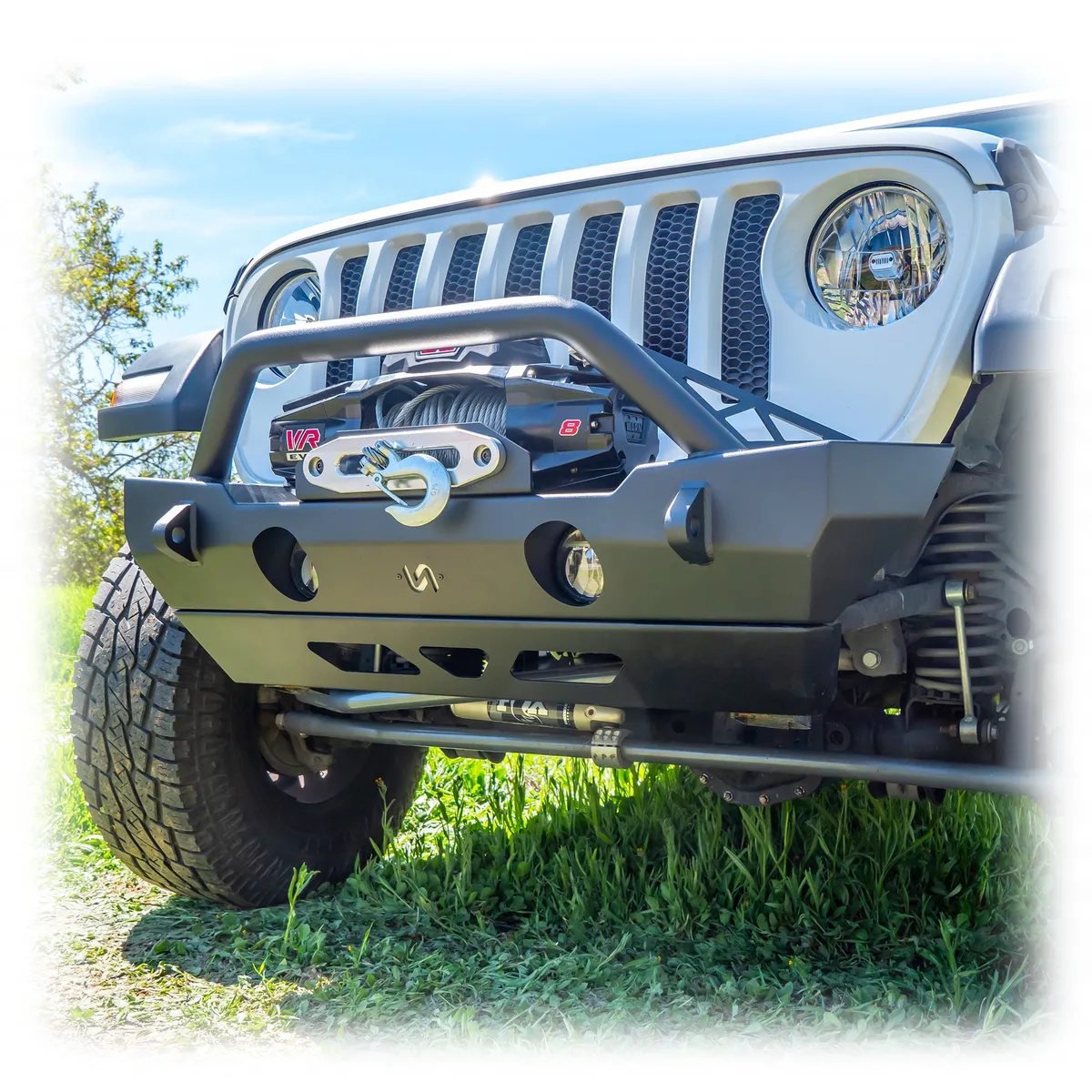 Jeep JK/JL/JT Front Bumper with Welded-On Bull Bar & Skid Plate | 2007–2025 product image