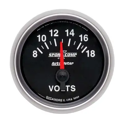 AutoMeter 2-1/16 in. VOLTMETER, 8-18V, SPORT-COMP II