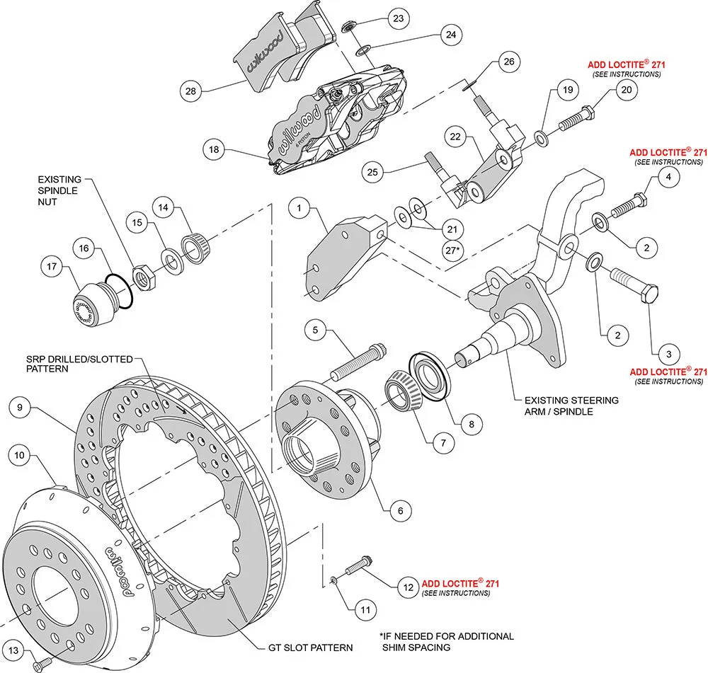 1970 - 1973 Ford, Mercury Forged Narrow Superlite 6R Big Brake Front Brake Kit (Hub) - 140-10220 product image
