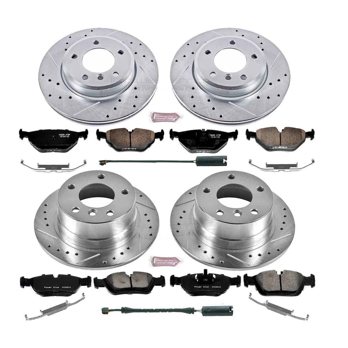 Z23 Evolution Sport Upgrade Kit: Drilled/Slotted Rotors; Carbon-Fiber Ceramic Pads W/Hardware; Pad Sensors product image