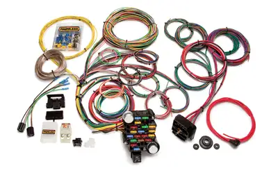 Painless Wiring 28 Circuit Classic-Plus Customizable Muscle Car Harness; 18 Fuses w/Horn Relay/Maxi Fuse; Bulkhead Connector Through Firewall; Incl. Wires For Fuel/Oil/Temp Gauges/Tach/Voltmeter;