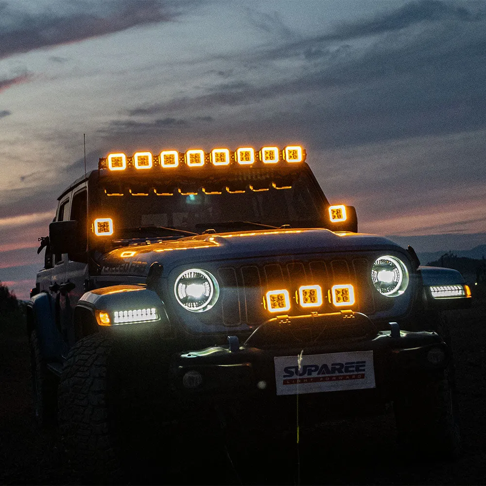 5 Inch LED Pod Lights White + Amber Dual-Mode for Jeep Wrangler JL/ Gladiator JT product image