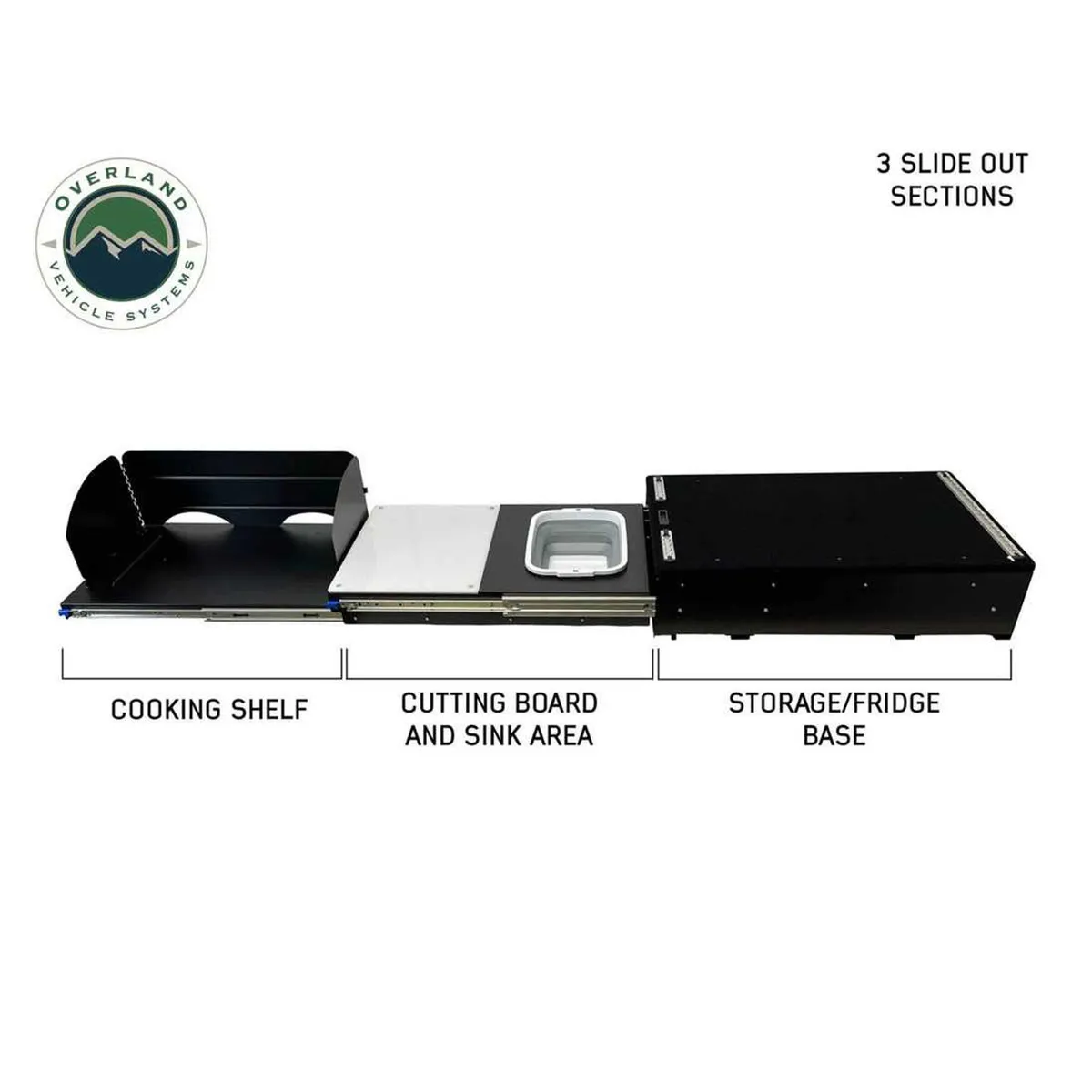 Cargo Box Kitchen With Slide Out Sink, Cooking Shelve and Slide Out Work Station Overland Vehicle Systems product image