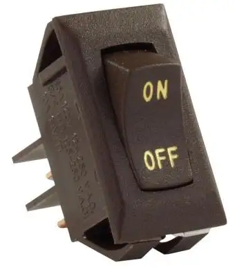 JR Products Labeled 12v On/Off Switch Brown