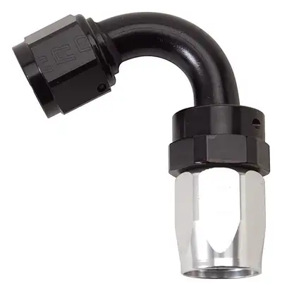 Edelbrock 6AN 120Deg Swivel Tight Radius CLR/BLK