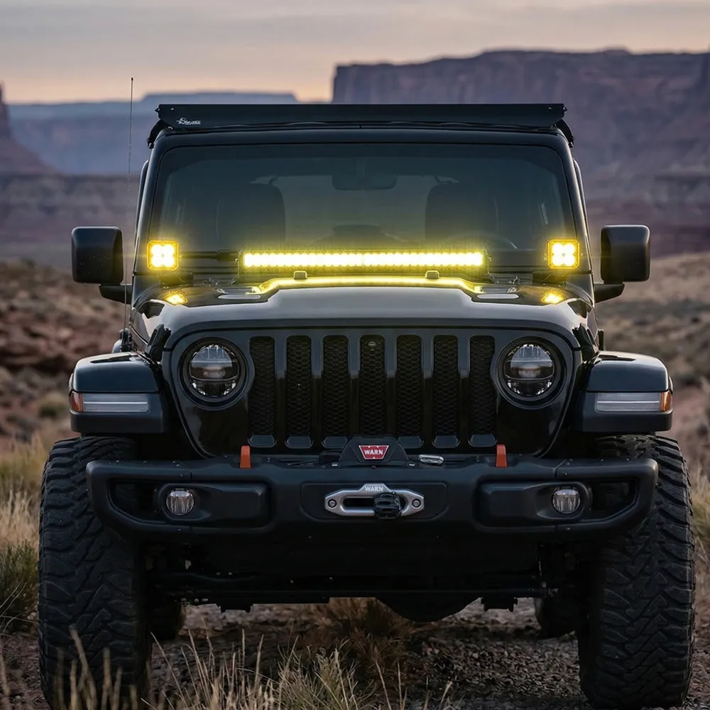 5 Inch LED Pod Lights White + Amber Dual-Mode for Jeep Wrangler JL/ Gladiator JT product image