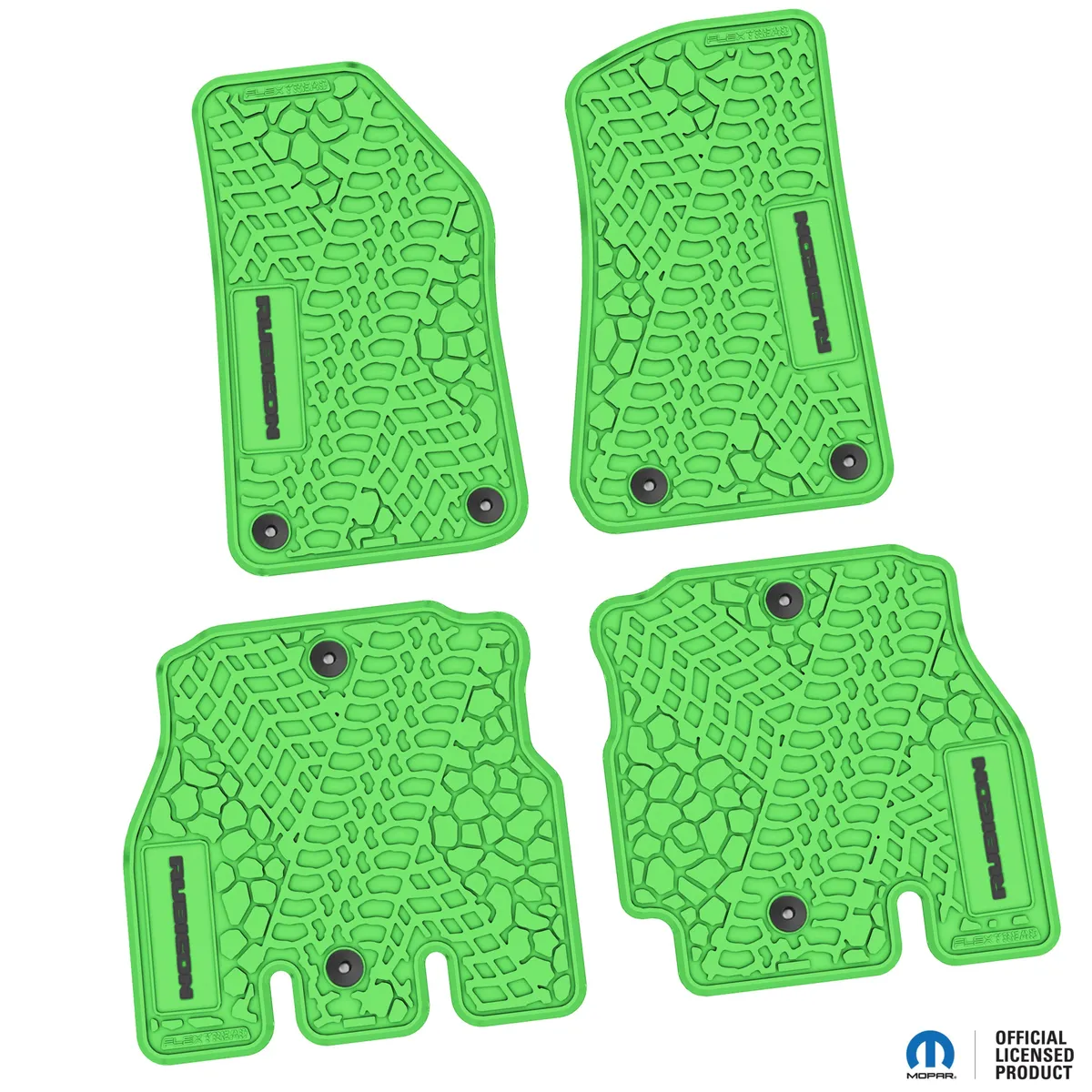 18-24 Jeep JLU 4 Dr Front and Rear -Tire Tread/Scorched Earth Scene w/ Rubicon Insert - Black w/ Orange Insert product image