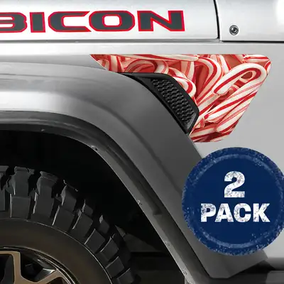 Under The Sun Inserts Candy Cane Mix 2pc Vinyl Fender Decal