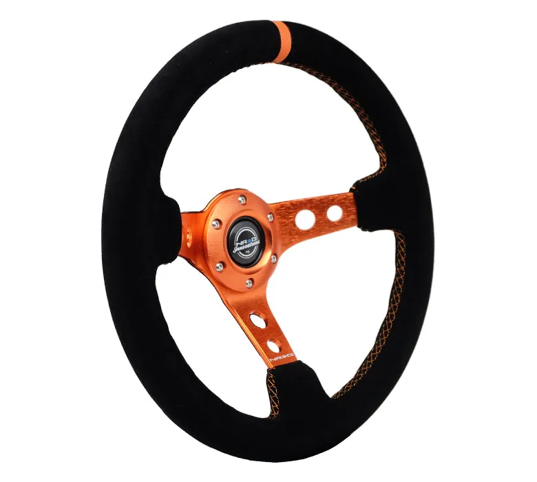 Steering Wheel 350mm 3in Dish Black Suede product image