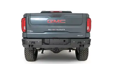 Fab Fours Premium Rear Bumper; 2 Stage Black Powder Coat;