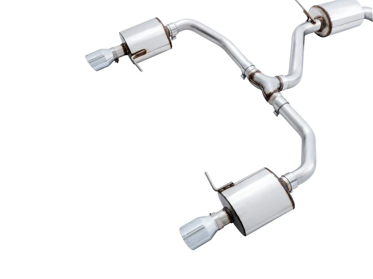 AWE Track Edition Exhaust - Non-Resonated - for MK7 Jetta GLI w/ Stock Downpipe - Chrome Silver Tips product image