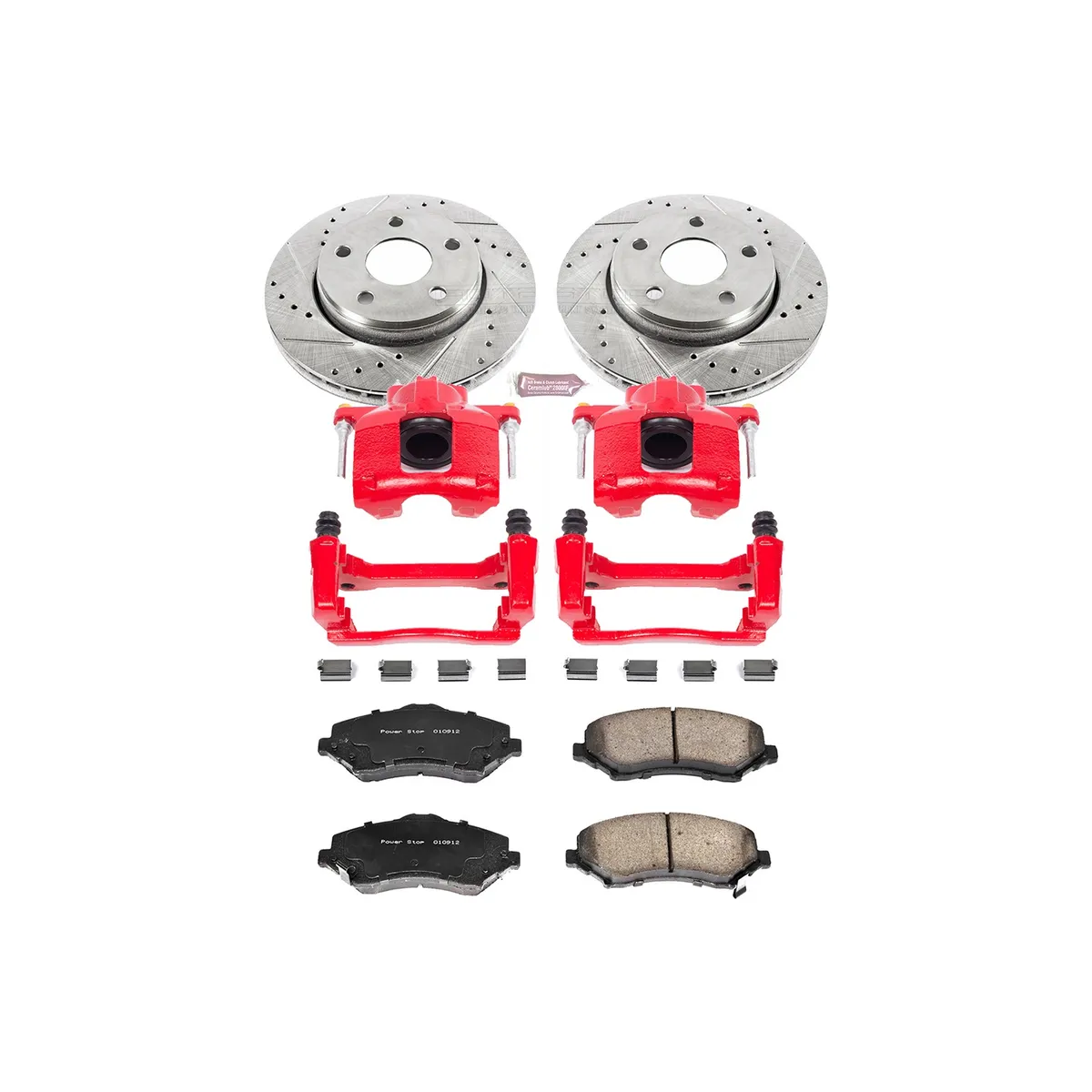 Z23 Evolution Sport Upgrade Kit: Drilled/Slotted Rotors; Carbon-Fiber Ceramic Pads; Powder Coated Calipers product image