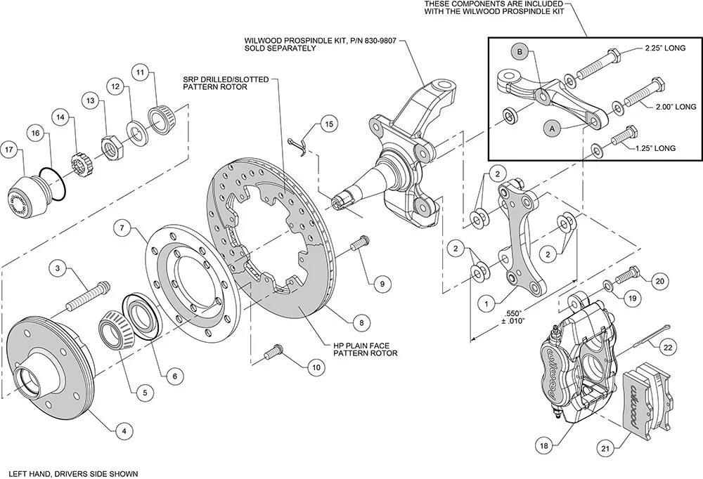 Forged Dynalite Big Brake Front Brake Kit (5 x 5 Hub) - 140-14532 product image
