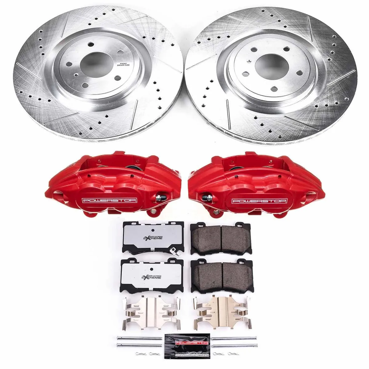 Z26 Street Warrior Upgrade Kit: Drilled/Slotted Rotors; Carbon-Fiber Ceramic Pads; Powder Coated Calipers product image