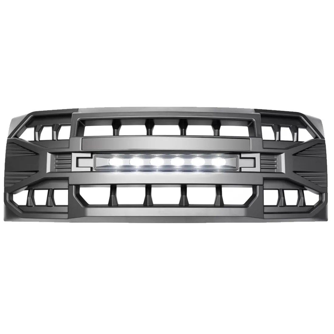 American Modified Amfmaa00114 Armor Grille With LED Off-Road Lights - Matte Black product image