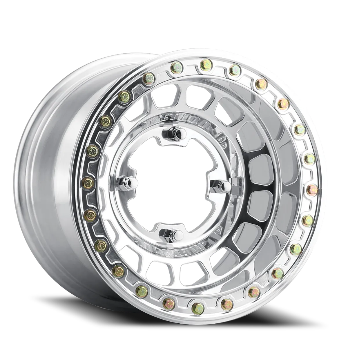 Aluminum Wheels 15x7 MR413 Beadlock UTV Bolt Pattern 5 On 114.3 Offset 38 Lip Size 0 Polished Method product image