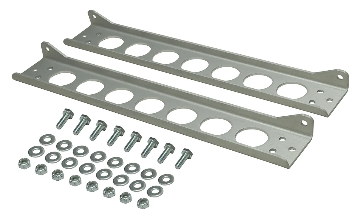 Derale 50023 Single Stacked Plate Brushed Aluminum Brackets With Mounting Hardware product image