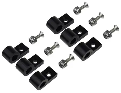 Redhorse Performance 1/4 Black Aluminum Line Clamps 6pcs/Pkg