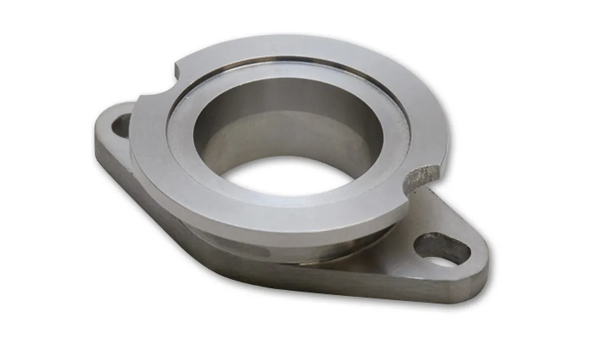 Wastegate Adapter Flange; 48.3MM CRFD; 1.4MM CRFDD; 3.98MM Apex W; 21.2MM Thickness; 63MM Flange OD; 34.9MM Port ID; For 38mm To 44mm; 304 Stainless Steel; product image