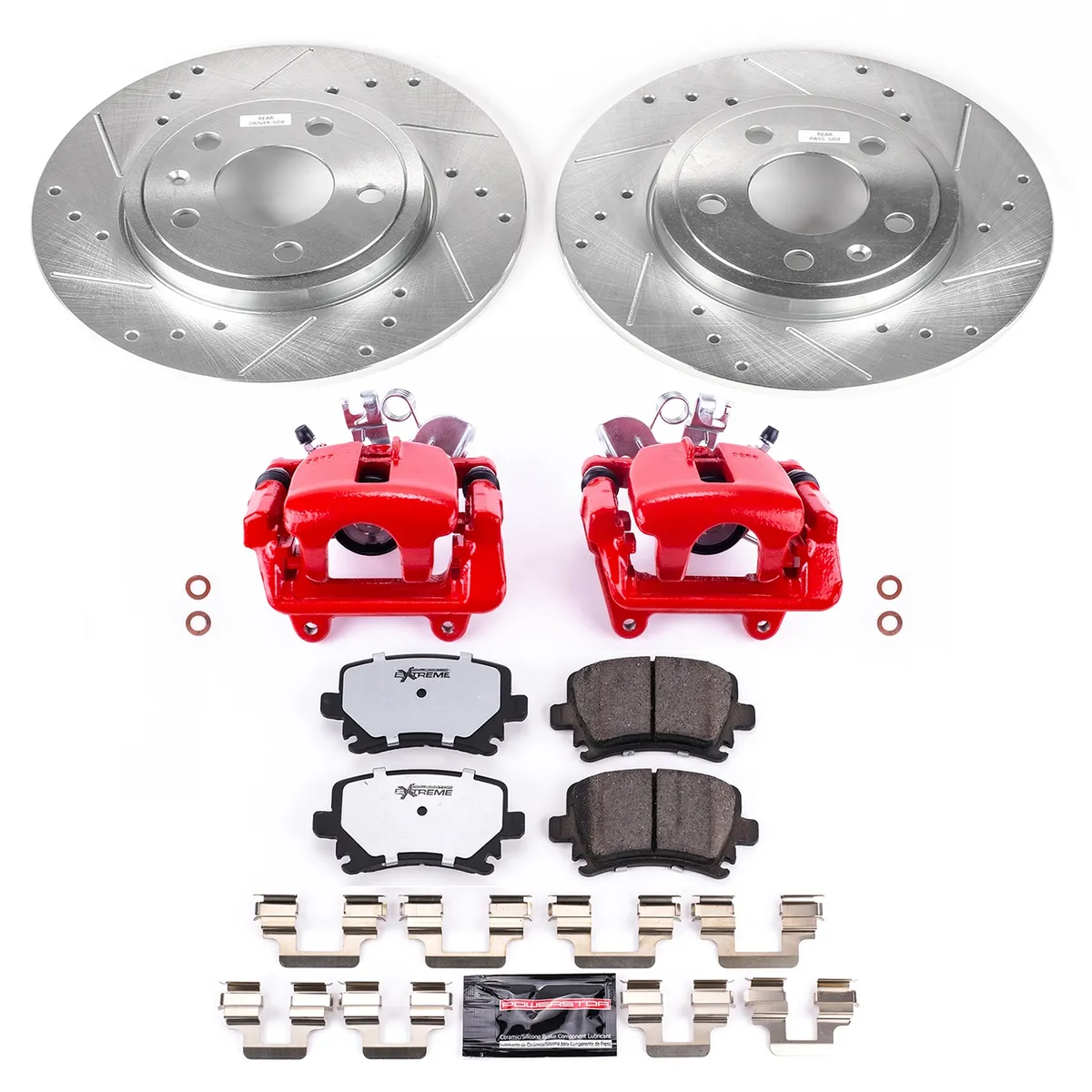 Z26 Street Warrior Upgrade Kit: Drilled/Slotted Rotors; Carbon-Fiber Ceramic Pads; Powder Coated Calipers product image
