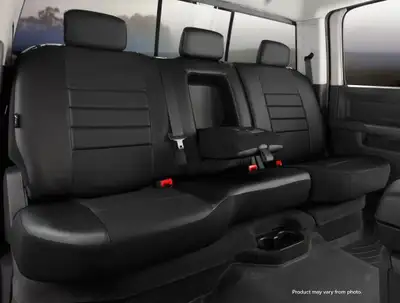 FIA FIA SL65-2 BLK/BLK SL60 Series - Leatherlite Simulated Leather Custom Fit Rear Seat Cover- Black