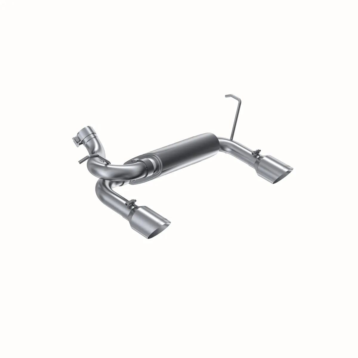Armor Lite Axle Back Exhaust System; 2.5 in.; Incl. Inlet Pipe/Muffler/Pass. And Driver Side Tailpipe/Clamps/4 in. OD Tip; Dual Rear Exit; Aluminized; product image