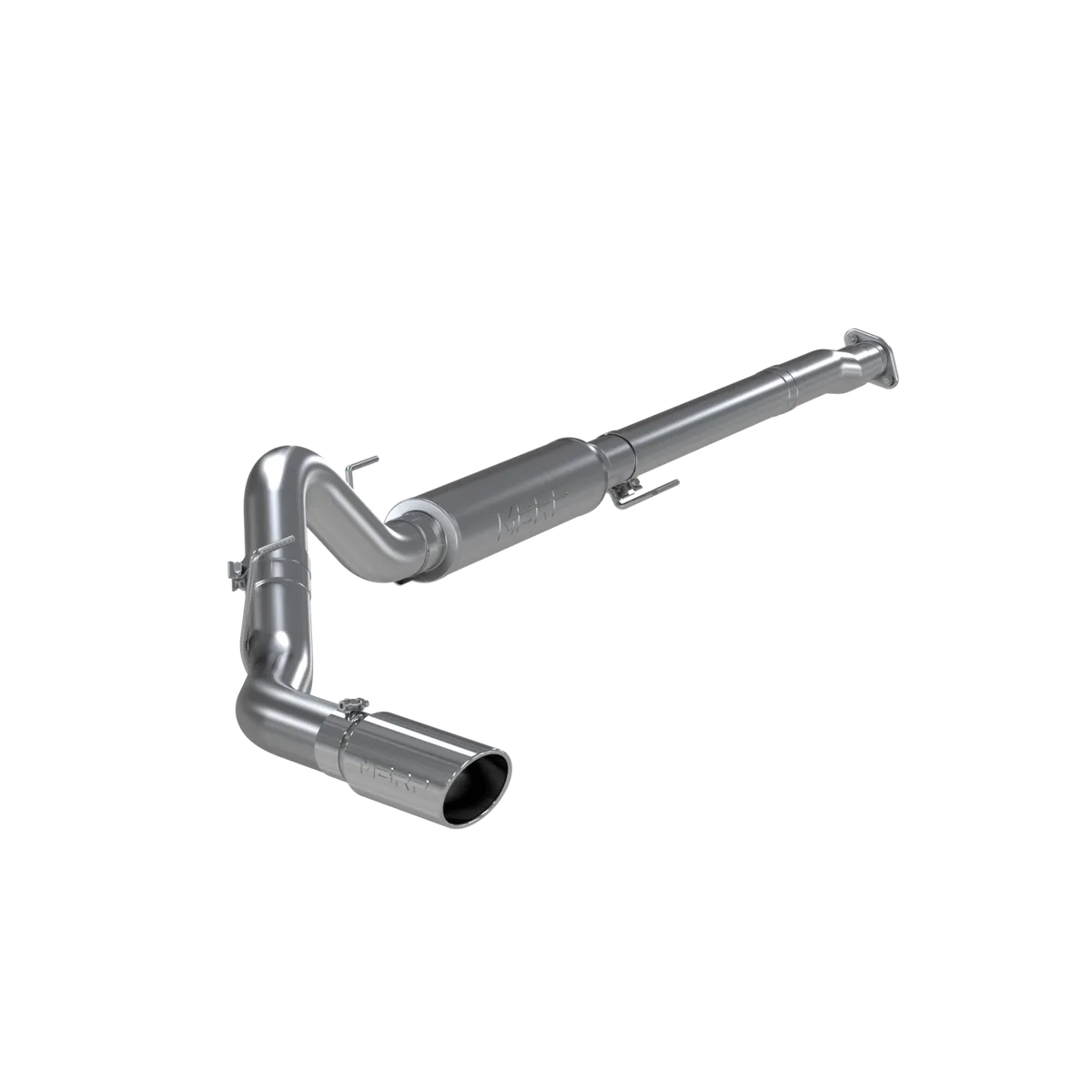 Armor Lite Cat Back Exhaust System; 4 in.; Incl. Front Pipe/Ext. Pipe/Muffler/Tailpipe/Hardware/5 in. OD Tip; Single Side Exit; Aluminized; product image