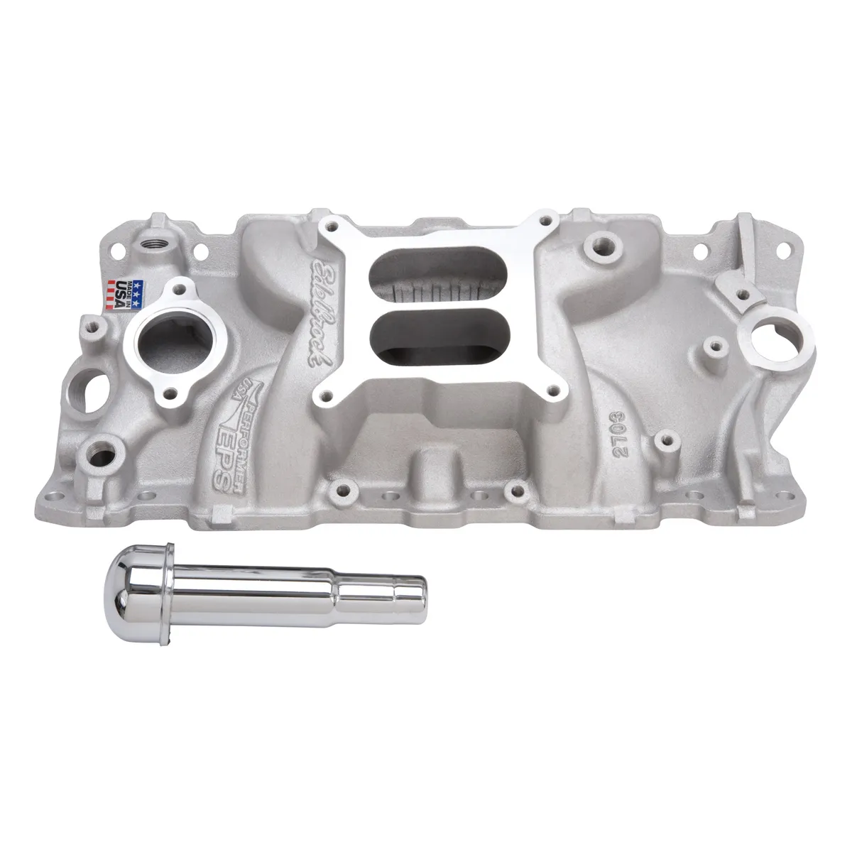 Intake Manifold; Performer EPS with Oil Fill Tube and Breather for Small-Block Chevy product image