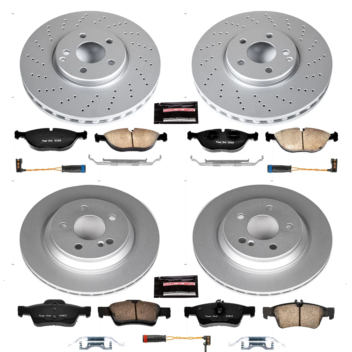 Z23 Sport Geomet Coated Rotor Kit For European Vehicles: Genuine Geomet Fully Coated Rotors; Carbon-Fiber Ceramic Pads W/Hardware; Pad Sensors product image